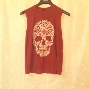 Sugar Skull Ruby Red Tank